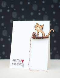 Beware of the singing cat. Casology 104 Happy Meowday Card Birthday Cards Diy Cards Cat Greeting Cards