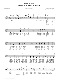 Zwei auf einer bank, auf einem friedhof. Zwei Auf Einer Bank Melodie Stimmen In C B Es Pdf Noten Von Gitte Rex Gildo In G Dur