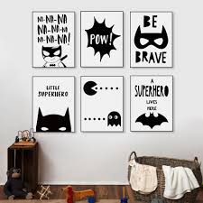 Superhero quotes try to make everyone feel like a superhero. Super Hero Batman Kids Quotes Cartoon Canvas Painting Avenger Print Home Decor