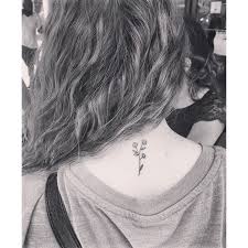 Small Wildflower Neck Tattoo Back Of Neck Tattoo Neck Tattoo Feminine Tattoos