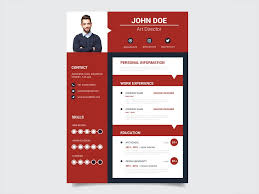 Free Modern Red Resume Template With Casual Design Desain Cv Desain