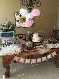 Sweet Table Our Little Deer Is Almost Here Baby It S Cold Outside Theme Baby Girl Shower Themes Girl Woodland Baby Shower Baby Shower Woodland
