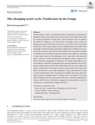 Pdf The Changing Water Cycle Freshwater In The Congo