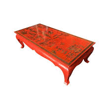 This unique coffee table is elevated with a glass top and bottom shelf in black. Chinese Red Lacquer Gilt Low Coffee Table Coffee Table Low Coffee Table Red Lacquer