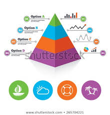 Pyramid Chart Template Travel Icons Sail Stock Vector