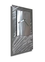 Black And Silver Wall Art Uk Large Metal Wall Clock In Silver Metallic Modern Art Sculpture Silent Unique Clocks For Wall Contemporary Home Decor Large Metal Wall Clock Silver Wall Clock Metal Clock