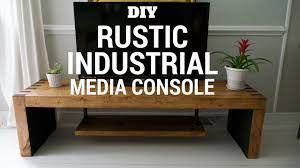 Industrial Rustic Media Console Rustic Diy Tv Console Diy Diy Tv Stand