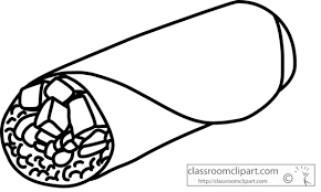 Black And White Outline Orange Clip Art Image Result For Taco Outline Clip Art Food Print Burritos