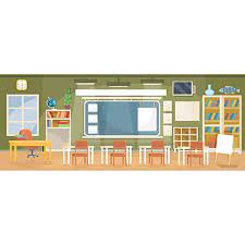 vector flat illustration of an empty classroom in a school univ room clipart college interior png and vector with transparent background for free download flat illustration classroom interior classroom images