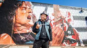 As promised the eddie van halen mural by artist robert vargas has officially been unveiled on what is eddie's 66th birthday. Eddie Van Halen Mural Unveiled In Hollywood