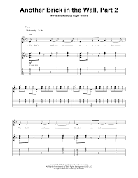 Here are guitar solos that are simply fun to play. Another Brick In The Wall Part 2 Sheet Music Pink Floyd Guitar Tab Single Guitar