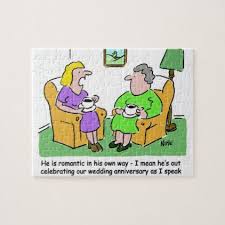 Our specialty is jigsaw puzzle of exotic locations and scenic landmark places. Wife With Friend Discussing Husband Cartoon Jigsaw Puzzle Zazzle Com Wedding Anniversary Cartoons Cartoonist Cartoon