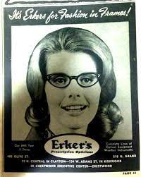 Vintage Ad From Erker S Optical Shop Eyewear Advertising Eyewear Ad Vintage Graphics