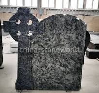 Graveyard Customized Size Hebei Black Granite Tombstone Headstone Simple  Style for Wholesale