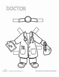 Doctor Paper Doll Worksheet Education Com Community Helpers Worksheets Community Helpers Preschool Paper Dolls