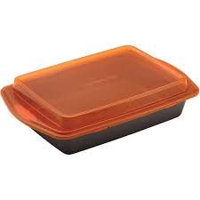 Rachael Ray 9 Inch By 13 Inch Bakeware Nonstick Cake Pan With Lid Gray With Orange Lid And Handles Walmart Com Rachael Ray Bakeware Nonstick Baking Pans Nonstick Bakeware