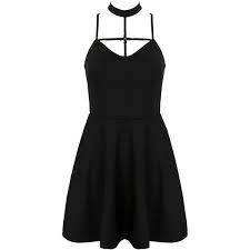Black Halter Backless Lace Up Skater Dress 32 Liked On Polyvore Featuring Dresses Backless Halter Top Lace Up Front Dress Halter Nec Backless Halter Top Backless Cocktail Dress Necklines For Dresses