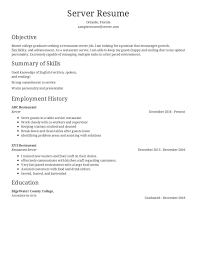 Real Restaurant Server Resume Critique Resume Com