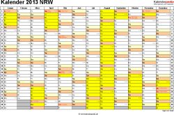 Jahreskalender in unterschiedlichen formaten mit schulferien, feiertagen und kalenderwochen kostenlos runterladen, drucken oder bestellen. Kalender 2013 Nrw Ferien Feiertage Word Vorlagen