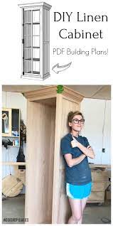 Linen closets are generally small closets tucked awkwardly into house plans like behind the bathroom door or in a hallway far away. Diy Linen Cabinet Building Plans Linen Cabinet Woodworking Furniture Plans Simple Woodworking Plans