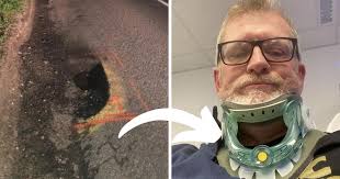 Colchester man suffered from whiplash after hitting pothole
