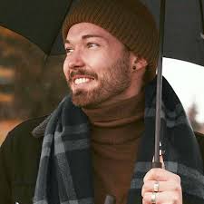 Férfi sál, Cozevdnt, akril/kasmír, 180x31 cm, fekete