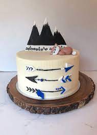 Adventure Awaits Baby Shower Cake With Tribal Arrows Baby Shower Cakes For Boys Adventure Awaits Baby Shower Adventure Baby Shower