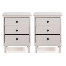 Rated 4.5 out of 5 stars. Madeline 3 Drawer White Nightstand By Bellamy Studios Set Of 2 Walmart Com Walmart Com