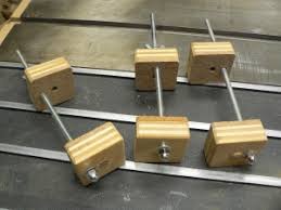Homemade wood clamp constructed from pine and threaded rods. Homemade Spool Clamps Homemadetools Net