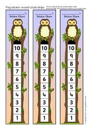 Owl Themed Peg Sticker Reward Chart Strips Sb10873