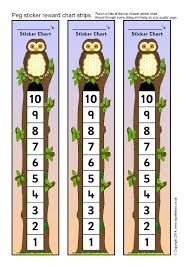 owl themed peg sticker reward chart strips sb10873