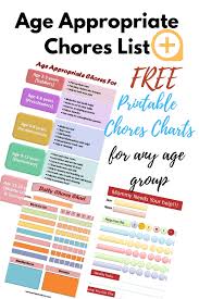 A chore chart for children is the best way to help organize you and your kids schedules and put them in charge free editable routine, behavior & chore charts for kids. Complete List Of Age Appropriate Chores For Kids With Printable Chart Escape Writers