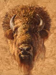 Ezra Tucker Acrylic Bison Art Buffalo Animal Buffalo Art