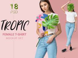 Female T Shirt Mockup Set With Real Fashion Model Photography An Shirt Mockup Fashion Model Photography Clothing Mockup