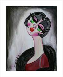portrait for women in 20s art 1920s acrylicpainting iraqiart portrait usa uk london dubai uae jordan aman abstract painting abstract art
