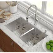 Top 5 best undermount kitchen sinks 2021. Kraus 35 Undermount 60 40 Double Bowl 16 Gauge Stainless Steel Kitchen Sink With Free Shipping Kitchensource Com