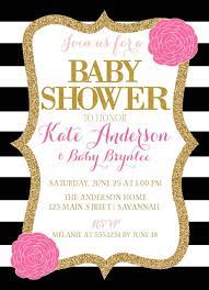 Pink Black And Gold Baby Shower Invitation Pink Floral Baby Etsy Pink Baby Shower Invitations Baby Shower Invitations White Baby Showers