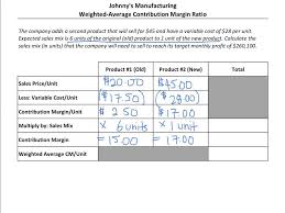 2020 Ch 7 Ins Ex P4 Cvp Wght Avg Cm Video Managerial Accounting Video Contribution Margin