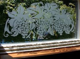 21 1/2 w x 3/4 d x 67 h. Grape Vine Design Kitchen Window Transitional Kitchen New York By Art For Glass By Nuetch Houzz