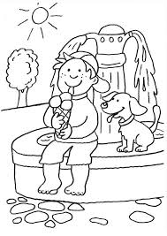 Ausmalbild Hunde Hund Und Junge Beim Eisessen Ausmalen Kostenlos Ausdrucken