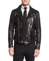 Tom Ford Asymmetric Leather Biker Jacket Black Motorradjacke Outfit Lederjacke Manner Bikerjacke