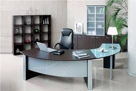 Picture Of Direction Style Curved Executive Desk Frosted Glass Top Return Modern Home Office Furniture Executive Office Furniture Quality Office Furniture