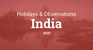 Holidays and Observances in India in 2025