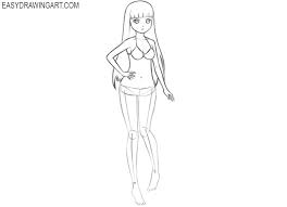 Let's start with the girl's head, sketching it in the form of an oval, under which we will sketch a spine line. How To Draw An Anime Body Easy Drawing Art