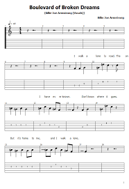 Green Day Boulevard Of Broken Dreams Free Tabs Guitar Lessons Online Guitar Lessons Notes