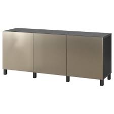Besta Storage Combination With Doors Black Brown Riksviken Nannarp Light Bronze Effect 47 1 4x16 1 2x29 1 8 Ikea Adjustable Shelving Black Sideboard Storage
