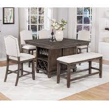 Check spelling or type a new query. Crown Mark Regent 2772t 4854 Top Base Bench 4xs 24 6 Piece Counter Height Dining Set Northeast Factory Direct Table Chair Set With Bench