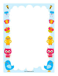 Birds And Bugs Border Clip Art Freebies Borders For Paper Boarder Designs
