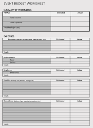 Draft Budget For An Event