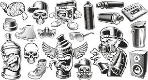 Black And White Graffiti Vector Graffiti Stickers Set Free Vector Cdr Download 3axis Co Graffiti Characters Black And White Graffiti Graffiti Artwork